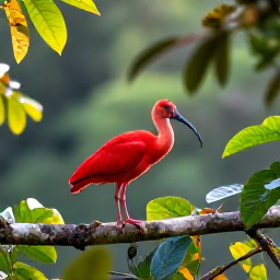 Caribbean Holidays, Saint Lucia Birdwatching, Scarlet ibis and colourful tropical birds in lush Saint Lucian rainforest during early morning light
