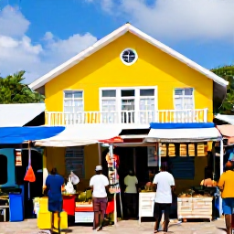 Caribbean Holidays, Saint Lucia Culture, Colourful Castries Market in Saint Lucia with local shoppers, tropical produce, handmade crafts and bright Caribbean architecture