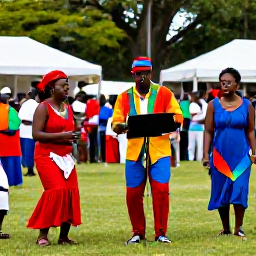 Caribbean Holidays, Saint Lucia Culture, Colourful Saint Lucian cultural festival with local musicians, dancers and visitors enjoying an outdoor celebration in November