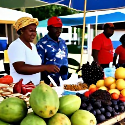 Caribbean Holidays, Saint Lucia Culture, Traditional Saint Lucian market with tropical fruit, spices, local crafts and friendly vendors in Castries