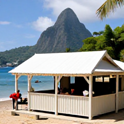 Caribbean Holidays, Saint Lucia Fishing, Freshly prepared fish served at a simple seaside restaurant in Saint Lucia during a sunny afternoon