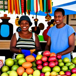 Caribbean Holidays, Saint Lucia Holidays, Friendly Saint Lucian market scene with colourful fruit, local crafts and smiling people in Castries