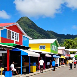 Caribbean Holidays, Saint Lucia Instagram, Colourful houses, local market stalls and lively street scene in Castries, Saint Lucia, showing everyday island life