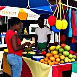 Caribbean Holidays, Saint Lucia Instagram Hotspots, Candid travel photograph of a visitor enjoying a colourful Saint Lucia market with tropical fruit and local crafts