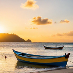 Caribbean Holidays, Saint Lucia Instagram Hotspots, Golden-hour photograph of colourful fishing boats and calm Caribbean sea at a Saint Lucia beach