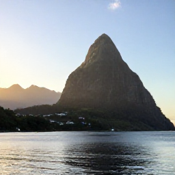 Caribbean Holidays, Saint Lucia Instagram Hotspots, Sunrise view from the Pitons in Saint Lucia, with calm Caribbean sea and warm morning light
