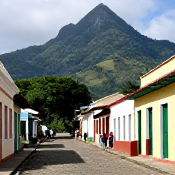 Caribbean Holidays, Saint Lucia January, Historic village street and restored colonial buildings near a green Saint Lucian hillside, with visitors exploring on foot
