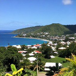 Caribbean Holidays, Saint Lucia January, View from Morne Fortune overlooking Castries, the harbour and green hills under a clear January sky