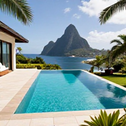 Caribbean Holidays, Saint Lucia Luxury, Elegant Saint Lucia luxury resort suite with private terrace, plunge pool and views of tropical gardens and the sea