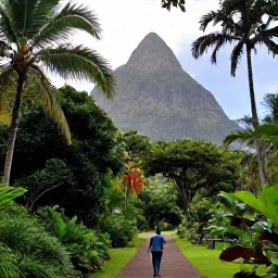 Caribbean Holidays, Saint Lucia Luxury, Guided rainforest trail and volcanic landscape near the Pitons in Saint Lucia