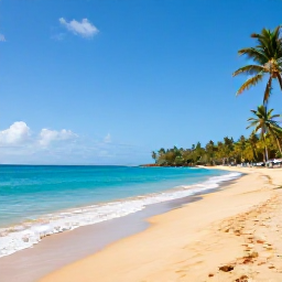 Caribbean Holidays, Saint Lucia March, A sunny Saint Lucia beach in March with calm turquoise water, golden sand, palm trees and a relaxed all-inclusive holiday atmosphere