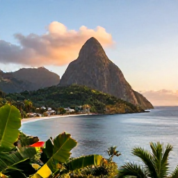 Caribbean Holidays, Saint Lucia March, Sunrise over the Pitons in Saint Lucia, viewed from a scenic coastal viewpoint in March