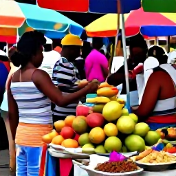 Caribbean Holidays, Saint Lucia March, Vibrant Saint Lucia street market with tropical fruit, spices, colourful crafts and friendly local atmosphere