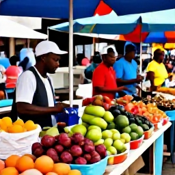 Caribbean Holidays, Saint Lucia May, Visitors exploring Castries market in Saint Lucia, with colourful fruit stalls, spices, crafts and friendly local traders