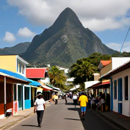 Caribbean Holidays, Saint Lucia Multi-Country Holidays, Visitors exploring the colourful streets and market stalls of Castries, Saint Lucia