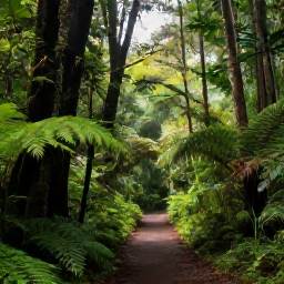 Caribbean Holidays, Saint Lucia Nature, A lush Saint Lucia rainforest trail in April, with towering green trees, ferns and soft morning light