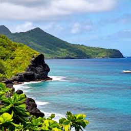 Caribbean Holidays, Saint Lucia Nature, A quiet Saint Lucia coastline in March with turquoise water, volcanic cliffs, green hills and a small boat offshore
