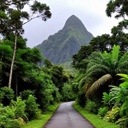 Caribbean Holidays, Saint Lucia Nature, Lush Saint Lucia rainforest in June with emerald mountains, tropical foliage and a walking trail after a light shower