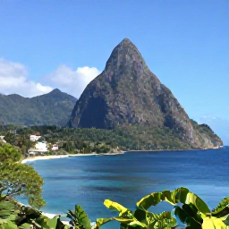 Caribbean Holidays, Saint Lucia Nature, The twin Pitons rising above a calm blue bay in Saint Lucia, viewed from a scenic coastal viewpoint on a clear April day