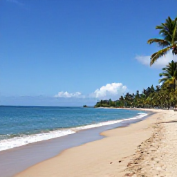 Caribbean Holidays, Saint Lucia November, A wide sandy beach in Saint Lucia with calm turquoise water, palm trees and a relaxed November holiday atmosphere