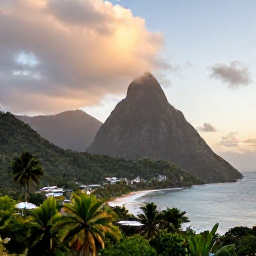 Caribbean Holidays, Saint Lucia October, A dramatic view of the Pitons and a lush Saint Lucian coastline beneath soft October clouds