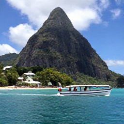 Caribbean Holidays, Saint Lucia October, Visitors exploring the Pitons and lush rainforest in Saint Lucia on a bright October day, with a small boat on the coast