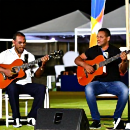 Caribbean Holidays, Saint Lucia September, Saint Lucian musicians performing traditional Caribbean music at an intimate outdoor cultural event
