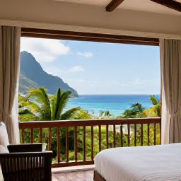 Caribbean Holidays, Saint Lucia Solo Holidays, A comfortable Saint Lucia hotel with a solo guest enjoying a balcony view over tropical gardens and the Caribbean Sea