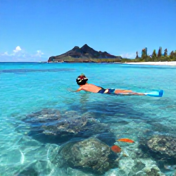 Caribbean Holidays, Saint Lucia Solo, Solo traveller enjoying a guided snorkelling excursion in clear Saint Lucian water near a tropical reef, colourful fish and volcanic coastline