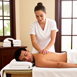 Caribbean Holidays, Saint Lucia Spa Breaks, Couple receiving a relaxing massage in an elegant Saint Lucia resort spa