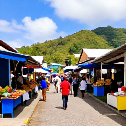 Caribbean Holidays, Saint Lucia Tours, The colourful streets and market stalls of Castries with local produce and friendly shoppers