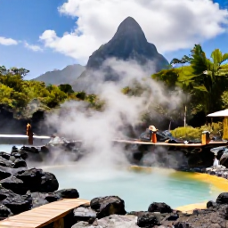 Caribbean Holidays, Saint Lucia Tours, The Sulphur Springs volcanic area and warm mineral pools near Soufriere, Saint Lucia