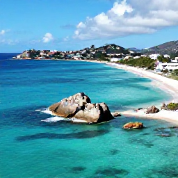 Caribbean Holidays, Saint Martin Instagram, Aerial view of turquoise water, rocky coves and the white sands of Grand Case Beach on the French side of Saint Martin