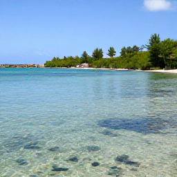 Caribbean Holidays, Saint Martin Nature, A peaceful Caribbean cove near Saint Martin with clear shallow water, colourful fish visible beneath the surface and a snorkeller exploring responsibly