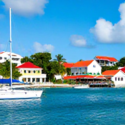 Caribbean Holidays, Saint Martin September, A colourful waterfront in Marigot and Philipsburg on a warm September day, showing boats, caf&eacute;s and Caribbean island life