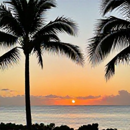 Caribbean Holidays, Saint Martin September, A peaceful Caribbean sunset over Saint Martin, with a calm sea, silhouetted palms and warm evening colours