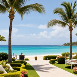 Caribbean Holidays, Saint Martin Spa Breaks, Peaceful luxury spa hotel in Saint Martin surrounded by tropical gardens, palm trees and a clear blue Caribbean sea