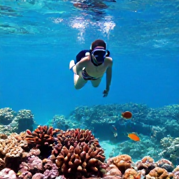 Caribbean Holidays, Saint Vincent Adventure, Travellers snorkelling above a colourful coral reef near Saint Vincent and the Grenadines, with tropical fish in clear turquoise water