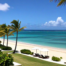 Caribbean Holidays, Saint Vincent All Inclusive, A panoramic view of a relaxed all-inclusive Caribbean resort on Saint Vincent, with palm trees, a bright beach and calm turquoise sea