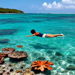 Caribbean Holidays, Saint Vincent Beaches, Snorkeller exploring clear Caribbean water and colourful reef near the Grenadines in June
