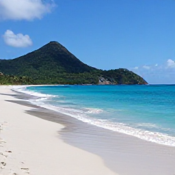Caribbean Holidays, Saint Vincent Business Class, Wide sandy beach and turquoise sea on a sunny May morning in Saint Vincent and the Grenadines