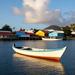 Caribbean Holidays, Saint Vincent Fishing, Traditional wooden fishing boats and colourful waterfront buildings in Kingstown harbour, Saint Vincent and the Grenadines, bright Caribbean morning