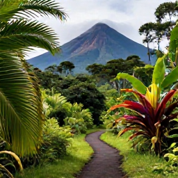 Caribbean Holidays, Saint Vincent Holidays, A lush rainforest trail leading towards La Soufri&egrave;re volcano on Saint Vincent, with tropical plants and misty mountain scenery