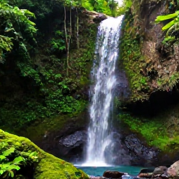 Caribbean Holidays, Saint Vincent Instagram, Tropical waterfall in Saint Vincent surrounded by dense rainforest, rocks and brilliant green plants in April