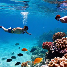 Caribbean Holidays, Saint Vincent January, Visitors snorkelling in clear Caribbean water beside colourful fish and coral near Saint Vincent
