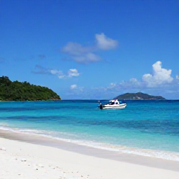 Caribbean Holidays, Saint Vincent Solo, A small boat cruising between the Grenadine islands, passing white beaches, clear blue sea and green tropical islands under a sunny sky