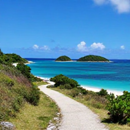 Caribbean Holidays, Saint Vincent Walking, A coastal walking path overlooking turquoise water, sandy beaches and small green islands in the Grenadines