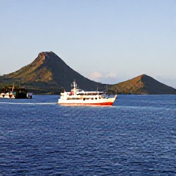 Caribbean Holidays, Scuba Diving May, A dive boat leaving the harbour at sunrise with Saint Kitts volcanic hills and blue Caribbean sea in the background