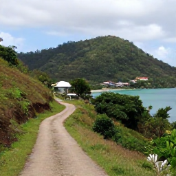 Caribbean Holidays, September Adventures, A scenic Tobago hillside trail overlooking turquoise water, forest and a small Caribbean village