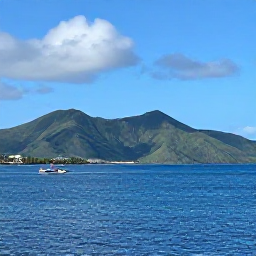 Caribbean Holidays, September Adventures, A wide coastal view of Saint Kitts with green volcanic hills, calm blue sea and a small adventure boat in September sunshine
